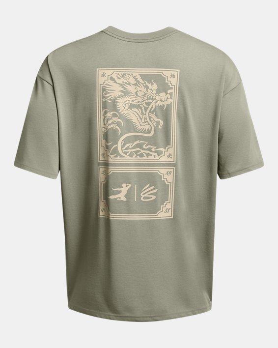 Men's Curry x Bruce Lee Lunar New Year Elements Short Sleeve in Green image number 5